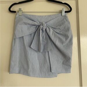 Elegant Blue Tie-Front Skirt